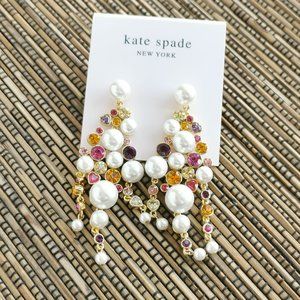 Kate Spade Pearl Caviar Statement Earrings Gold